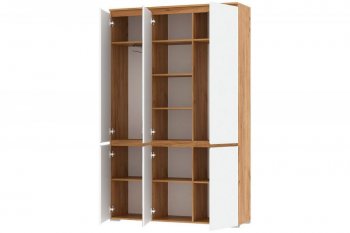 Шкаф 1350 мм 4С2ЗР с зерк. Гретта крафт золотой (Памир) в Ирбите - irbit.mebel-e96.ru