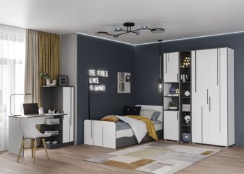 Шкаф 1 дв. Грей (УНИ) (МЛК) в Ирбите - irbit.mebel-e96.ru