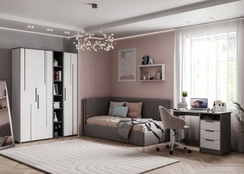 Набор детской мебели Грей модульный (МЛК) в Ирбите - irbit.mebel-e96.ru