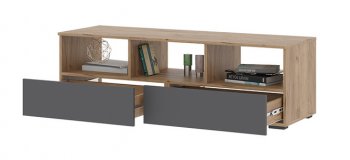 Тумба ТВ Хелен ТБ 02 графит (СтендМ) в Ирбите - irbit.mebel-e96.ru