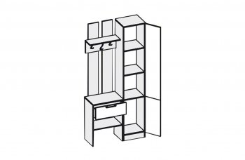 Прихожая Иннэс-3 дуб крафт золотой/белый глянец (Диал) в Ирбите - irbit.mebel-e96.ru