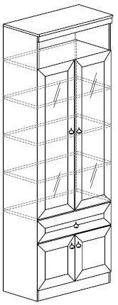 Шкаф для книг Инна 611 (Яна) в Ирбите - irbit.mebel-e96.ru