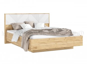 Кровать парящая с ПМ Ирис белый/дуб крафт (Миф) в Ирбите - irbit.mebel-e96.ru