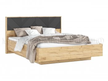 Кровать парящая с ПМ Ирис графит/дуб крафт (Миф) в Ирбите - irbit.mebel-e96.ru