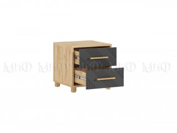 Тумба прикроватная Ирис крафт/графит, 2 шт (Миф) в Ирбите - irbit.mebel-e96.ru