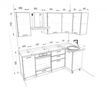 Угловой кухонный гарнитур Изумруд 2200*1000 мм в Ирбите - irbit.mebel-e96.ru