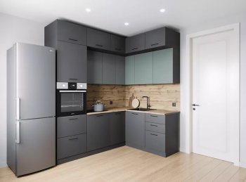 Кухонный гарнитур угловой Изумруд 2200*1700 мм (Санвут) в Ирбите - irbit.mebel-e96.ru