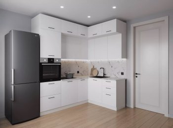 Кухонный гарнитур угловой Жемчуг 2200*1700 мм (Санвут) в Ирбите - irbit.mebel-e96.ru