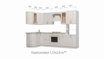 Кухонный гарнитур Кантри 1330*2800 мм в Ирбите - irbit.mebel-e96.ru