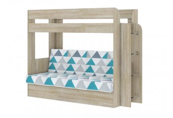 Кровать 2-х ярусная с диваном Карамель 75 сонома (NILS MINT) в Ирбите - irbit.mebel-e96.ru