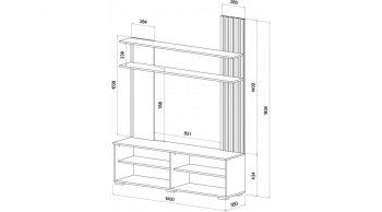 Стенка Каролина Дуб Вотан/Кашемир (Лин) в Ирбите - irbit.mebel-e96.ru