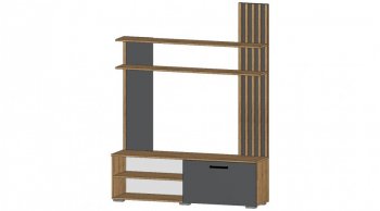 Стенка Каролина Дуб Вотан/Графит (Лин) в Ирбите - irbit.mebel-e96.ru