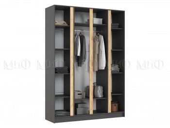 Шкаф 1600 мм 4-х створчатый Келвин графит  (Миф) в Ирбите - irbit.mebel-e96.ru