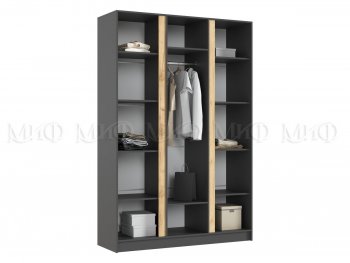 Шкаф 1500 мм 3-х створчатый Келвин графит  (Миф) в Ирбите - irbit.mebel-e96.ru