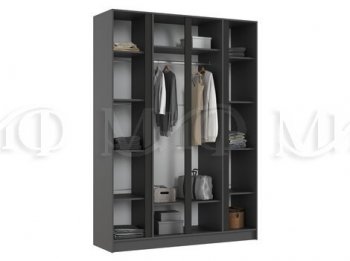 Шкаф 1600 мм 4-х створчатый Келвин графит  (Миф) в Ирбите - irbit.mebel-e96.ru