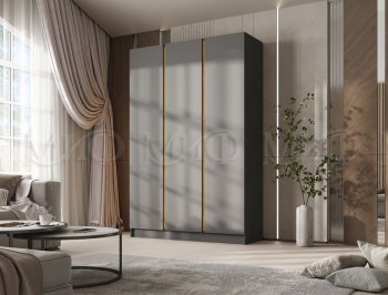 Шкаф 1500 мм 3-х створчатый Келвин графит  (Миф) в Ирбите - irbit.mebel-e96.ru