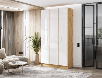 Шкаф 1200 мм 3-х ств. Келвин крафт золотой/белый (Миф) в Ирбите - irbit.mebel-e96.ru