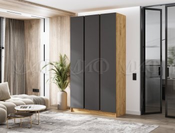Шкаф 1200 мм 3-х ств. Келвин дуб золотой/графит (Миф) в Ирбите - irbit.mebel-e96.ru