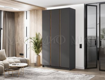 Шкаф 1200 мм 3-х ств. Келвин графит  (Миф) в Ирбите - irbit.mebel-e96.ru