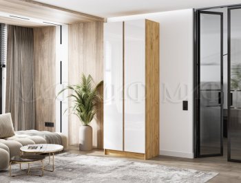 Шкаф 800 мм 2-х ств. Келвин крафт золотой/белый (Миф) в Ирбите - irbit.mebel-e96.ru