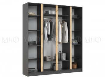 Шкаф 2000 мм 4-х ств. Келвин графит  (Миф) в Ирбите - irbit.mebel-e96.ru