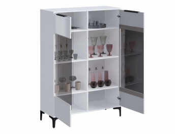 Шкаф со стеклом Кимберли белый (Handis) в Ирбите - irbit.mebel-e96.ru