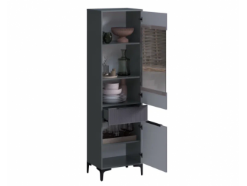 Пенал 550 мм со стеклом Кимберли графит (Handis) в Ирбите - irbit.mebel-e96.ru