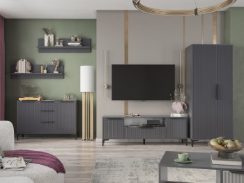 Стенка Кимберли графит, модульная (Handis) в Ирбите - irbit.mebel-e96.ru