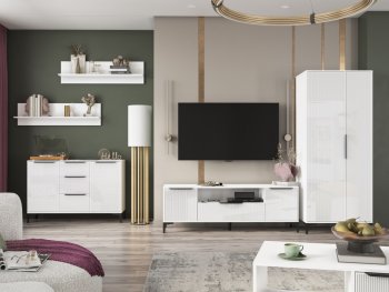 Стенка Кимберли белый, модульная (Handis) в Ирбите - irbit.mebel-e96.ru