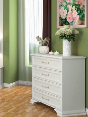 Комод 4 ящ  ГРАЦИЯ (лак) Белый / Белый (БМ) в Ирбите - irbit.mebel-e96.ru