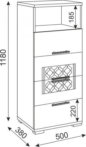 Комод малый Тиффани М10 (Риннер) в Ирбите - irbit.mebel-e96.ru