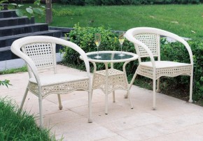 Комплект садовой мебели (стул RC16/стол RT 206) бело-бежевый в Ирбите - irbit.mebel-e96.ru