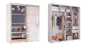 Шкаф-купе Крафт-6 белый гладкий 2000 мм (БТС) в Ирбите - irbit.mebel-e96.ru