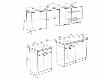 Кухонный гарнитур 2400 мм Кремона (Росток) в Ирбите - irbit.mebel-e96.ru