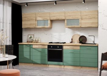 Кухонный гарнитур 3000 мм Кремона фисташка (Росток) в Ирбите - irbit.mebel-e96.ru