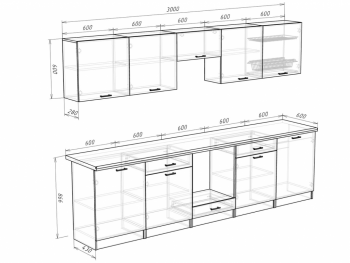 Кухонный гарнитур 3000 мм Кремона фисташка (Росток) в Ирбите - irbit.mebel-e96.ru