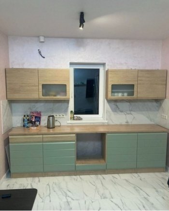Кухонный гарнитур 3000 мм Кремона фисташка (Росток) в Ирбите - irbit.mebel-e96.ru