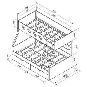 Кровать 2-х ярусная Дельта 20.02 в Ирбите - irbit.mebel-e96.ru