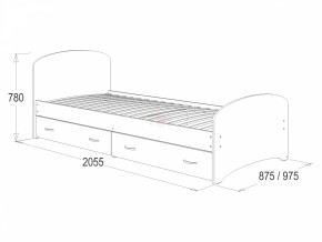 Кровать-6 одинарная с 2-мя ящиками (800*2000) в Ирбите - irbit.mebel-e96.ru