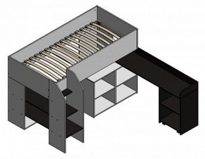 Кровать-чердак Теремок-2 Дуб молочный в Ирбите - irbit.mebel-e96.ru