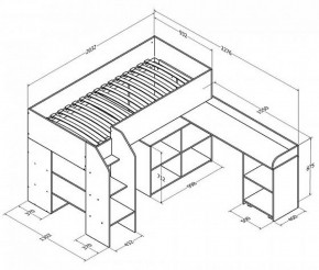 Кровать-чердак Теремок-2 Дуб молочный в Ирбите - irbit.mebel-e96.ru