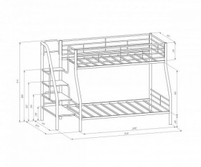 Кровать двухъярусная Толедо-1 Серый/Дуб молочный в Ирбите - irbit.mebel-e96.ru