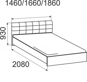 Кровать интерьерная Лита с латами 1400*2000 в Ирбите - irbit.mebel-e96.ru