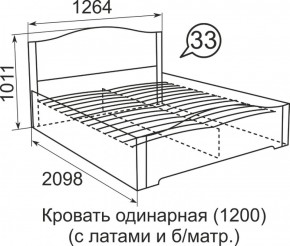 Кровать с латами Виктория 1200*2000 в Ирбите - irbit.mebel-e96.ru