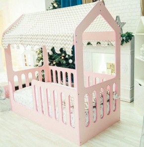 Кроватка-домик без ящика 800*1600 (Розовый) в Ирбите - irbit.mebel-e96.ru