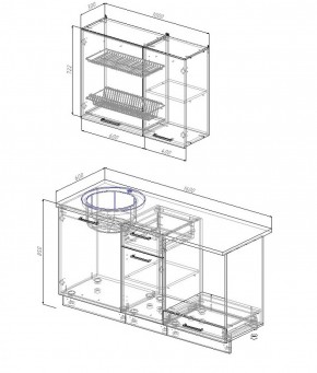 Кухонный гарнитур Антрацит 1600 в Ирбите - irbit.mebel-e96.ru