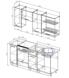 Кухонный гарнитур Антрацит 1800 в Ирбите - irbit.mebel-e96.ru