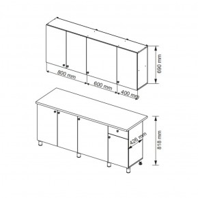 Кухонный гарнитур POINT 1800 мм (Гор) в Ирбите - irbit.mebel-e96.ru