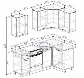 Кухонный гарнитур угловой Графика 2000х1200 мм, МДФ в Ирбите - irbit.mebel-e96.ru