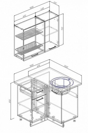 Кухонный гарнитур угловой Сатин 1000*1000 в Ирбите - irbit.mebel-e96.ru